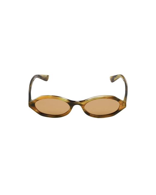 McQueen Geometrische Ovale Zonnebril in het Metallic