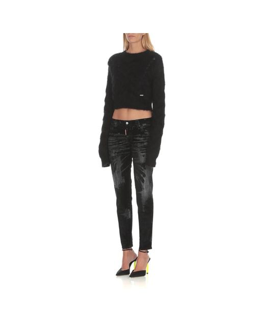 DSquared² Black Round-Neck Knitwear