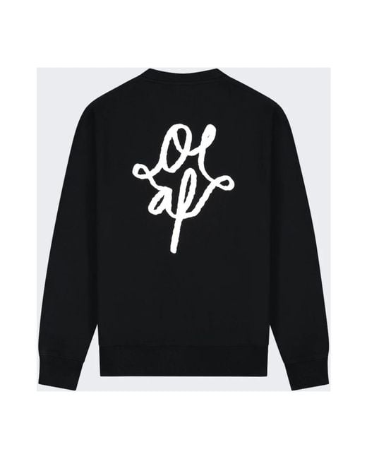 Olaf Hussein Monogram Grafische Crewneck Sweater in het Black voor heren