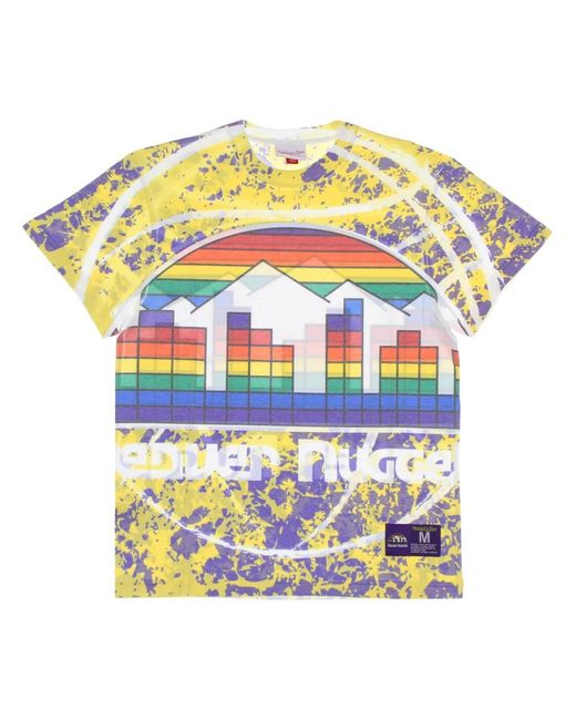 Mitchell & Ness Tops ,Veelkleurig ,Katoen Denver Nuggets Nba Tee Hardwood Classics in het Multicolor voor heren