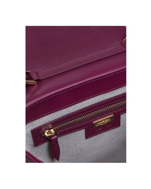 Tramontano Purple Lederhandtasche mit abnehmbarem riemen