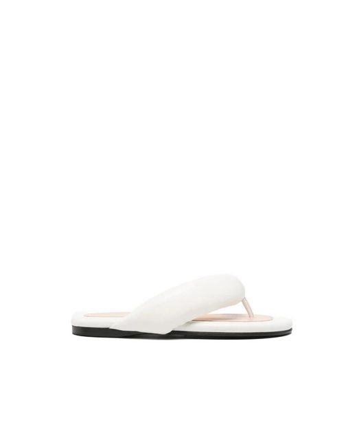 Carven White Flip Flops