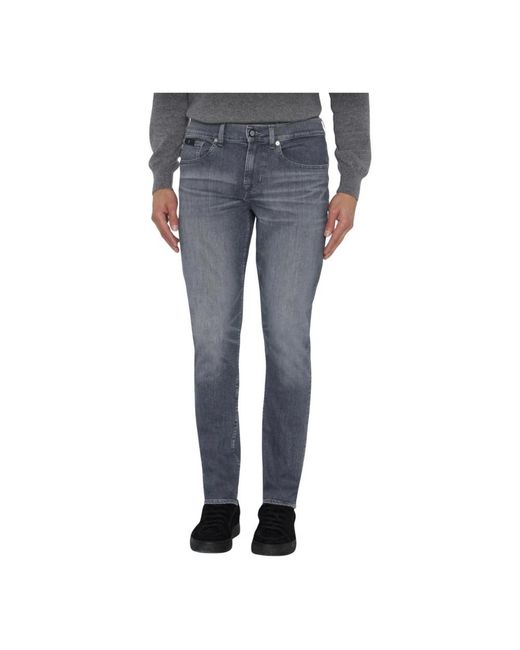 7 For All Mankind Blue Slim Fit Jeans for men