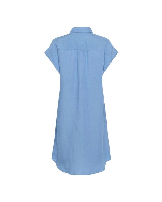 Part Two Kleedjes ,Blauw ,Zilvermeer Blauwe Overhemdjurk in het Blue
