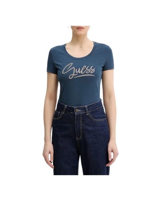 Guess Blue Script Tee