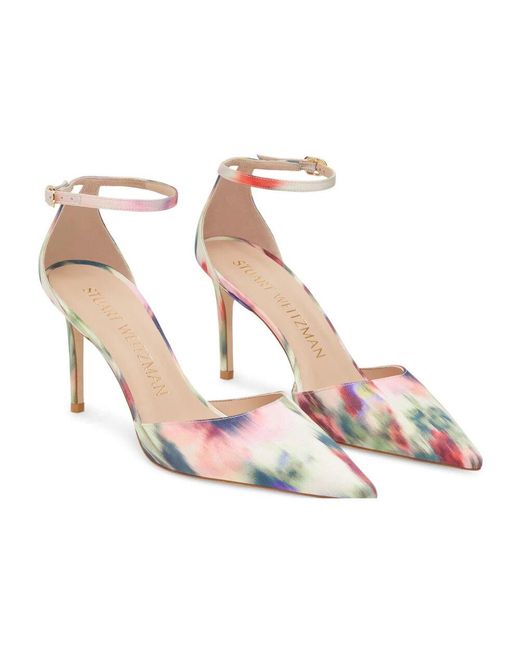 Stuart Weitzman White Heeled Mules