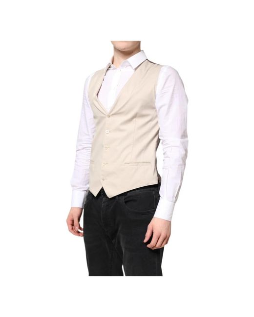 Dolce & Gabbana Formales Graues Kleid Weste in Natural für Herren