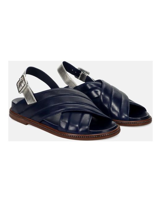 Lorenzo Masiero Blue Flat Sandals