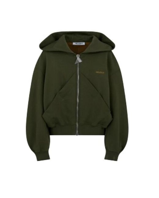 The Attico Zip-Up Hoodie in het Green