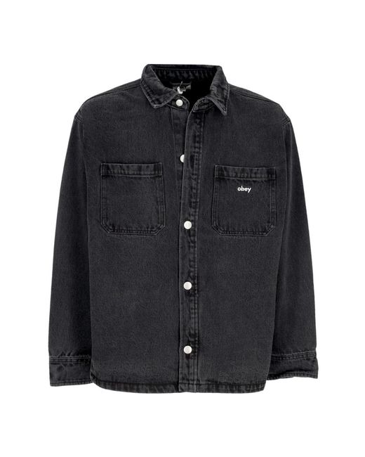 Obey Denim Jackets in het Black voor heren