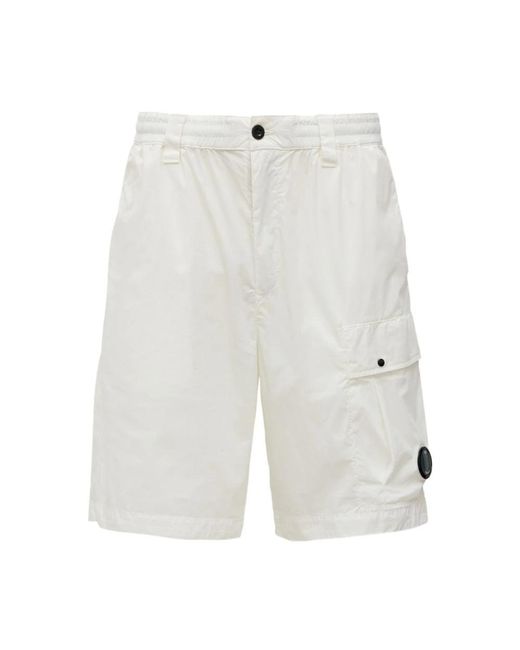 C P Company White Casual Shorts for men