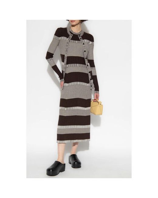 Cardigan a coste di Proenza Schouler in Brown