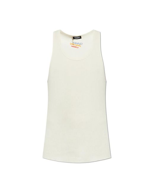 DSquared² Tops ,Mouwloos T-Shirt in het White voor heren