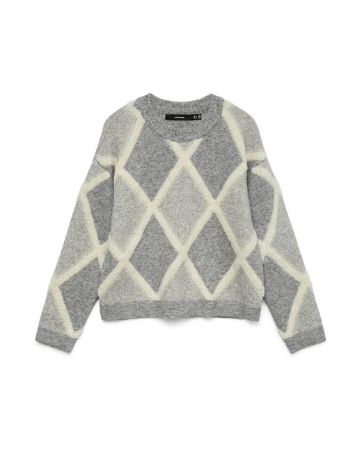 Vero Moda Vmargie Ls O-Neck Pullover in het Gray voor heren