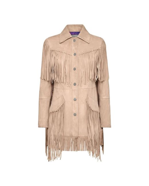 Philipp Plein Suede Jacket Gothic Plein in het Natural