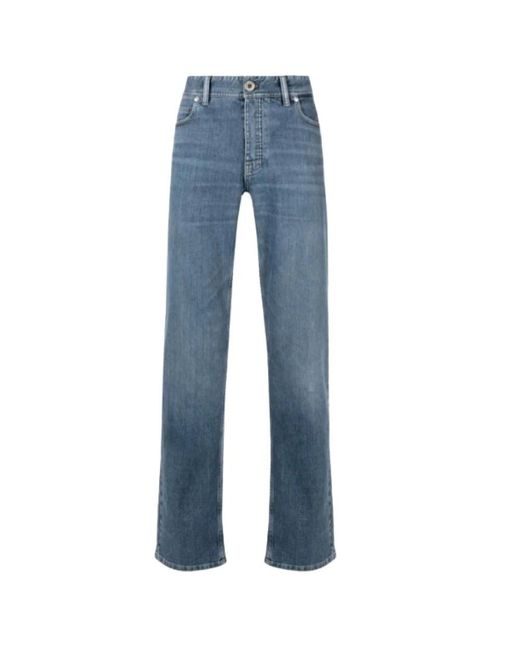 Brioni Blue Straight Jeans for men
