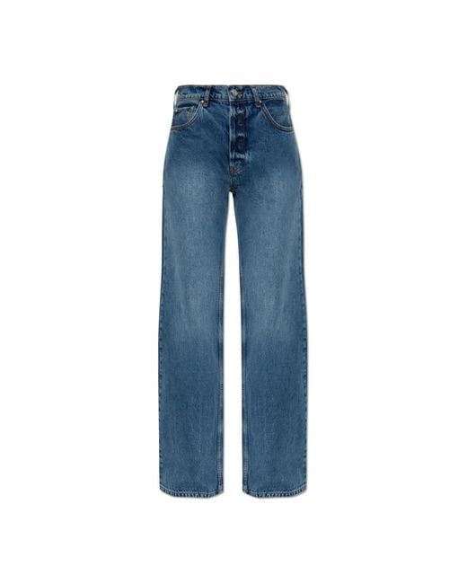 Anine Bing Jeans Met Rechte Pijpen in het Blue