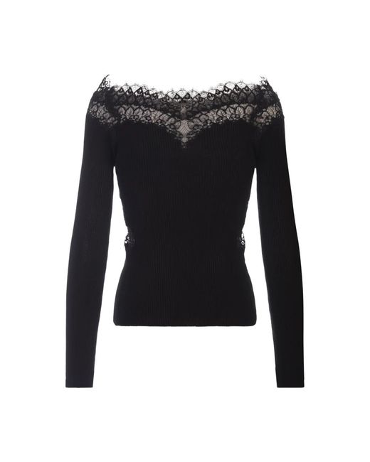 Knitwear > round-neck knitwear Ermanno Scervino en coloris Black