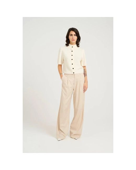 Gestuz Broeken ,Linnen Linnen Hoge Taille Broek in het Natural
