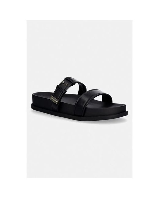 ARMANI EXCHANGE Black Platform Slide