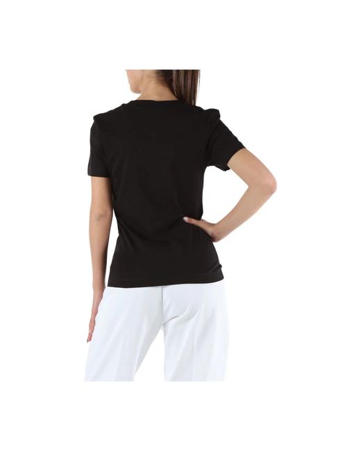 Calvin Klein Black Slim fit baumwoll t-shirt mit logo-stickerei