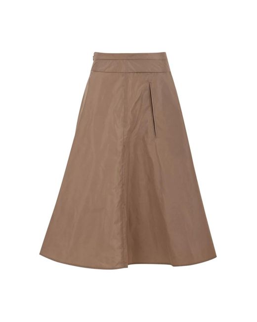 Aspesi Brown Camel röcke mit seitlichem reißverschluss und vorder-/gesäßtaschen