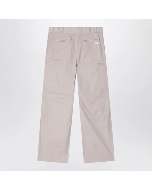Fendi Gray Straight Trousers for men