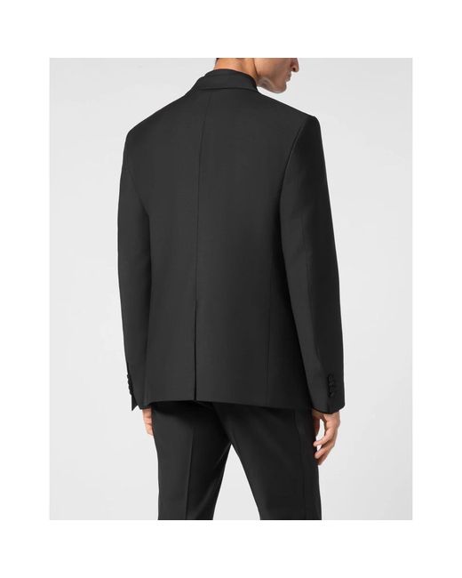Philipp Plein Wool Blazer Monogram in het Black voor heren