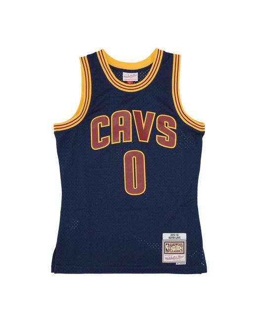Mitchell & Ness Fitness ,Blauw ,Polyester Kevin Love Basketbal Tanktop 2015 in het Blue voor heren