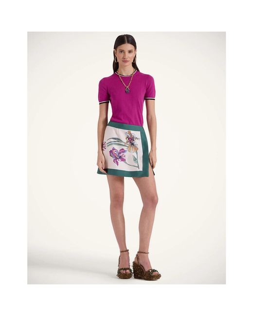 LaDoubleJ Rokken ,Veelkleurig ,Mini Foulard Rok in het Green