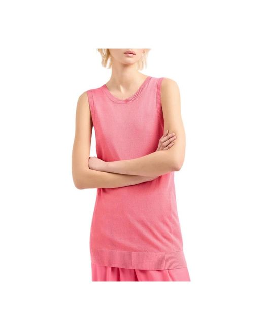 ARMANI EXCHANGE Pink Round-Neck Knitwear