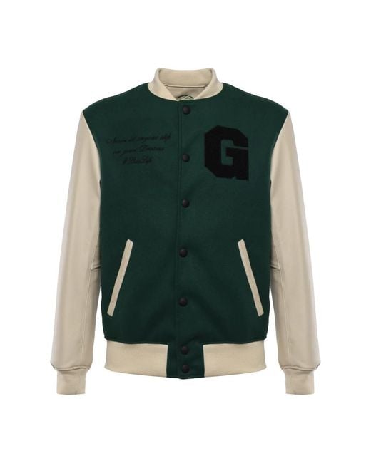 Giuliano Galiano Green Bomber Jackets for men