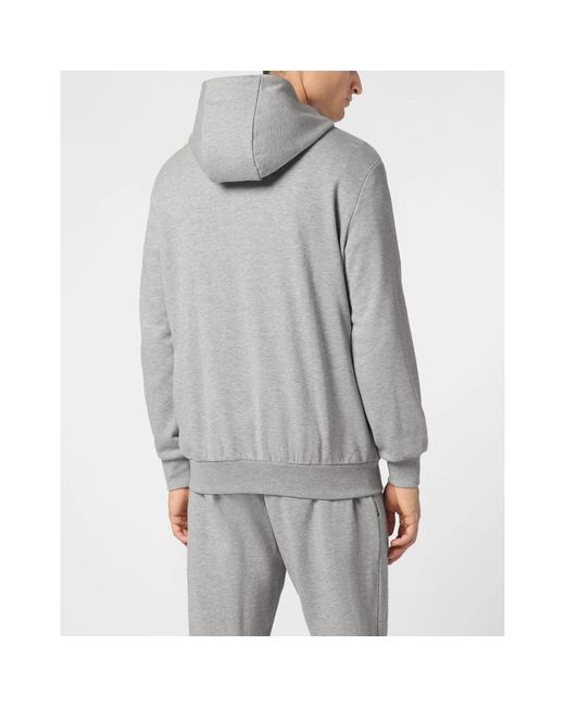 Philipp Plein Hoodies & Sweatvesten ,Grijs ,Katoen Hoodie Sweatjacket Ls Iconic in het Gray voor heren