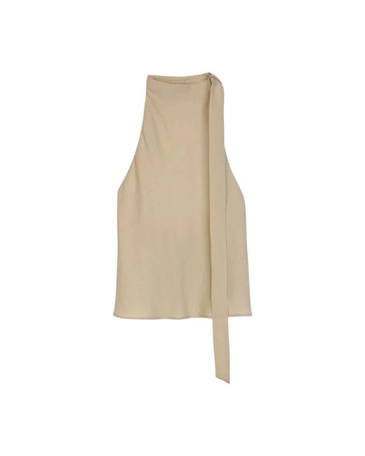 Alysi Tops ,Polyester Peach Touch Halter Top in het Natural