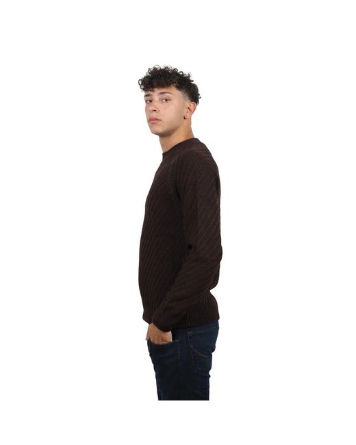 AT.P.CO Brauner Diagonaler Strickpullover in Black für Herren