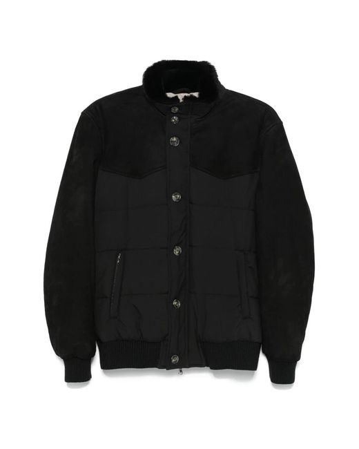 Barba Napoli Jassen ,Zwart ,Suede Bomberjack in het Black voor heren