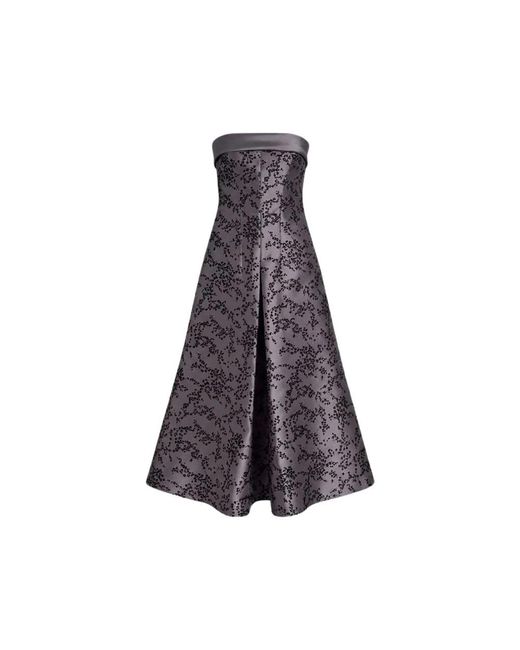 Alberta Ferretti Purple Sequin-Embellished Strapless Midi Dress