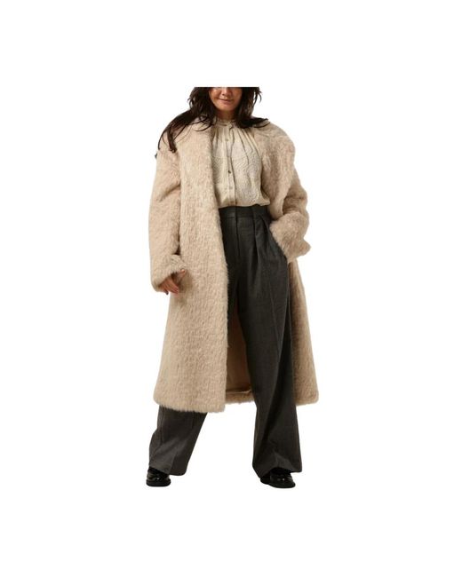 Stand Studio Single-Breasted Coats in het Natural