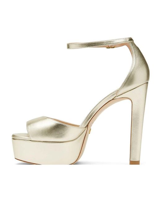 Stuart Weitzman White Discoplatform -Sandalen