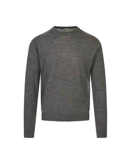 Canali Gray Round-Neck Knitwear for men