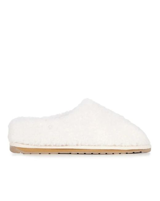 EMU Gezellige Teddy Pantoffels in het White