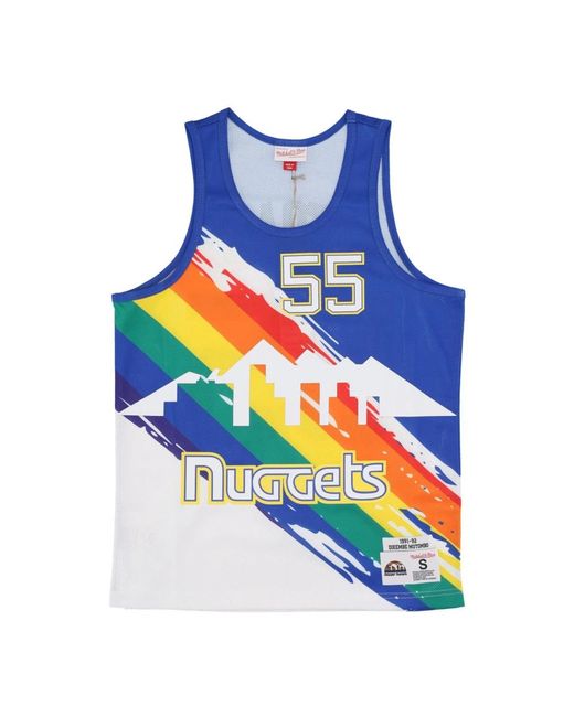 Mitchell & Ness Fitness ,Veelkleurig ,Polyester Nba Basketbalshirt Mutombo 55 in het Blue voor heren