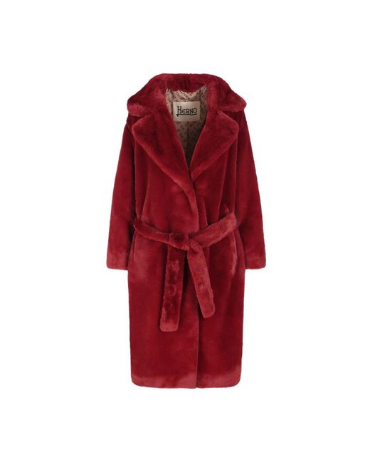 Belted Coats Herno de color Red