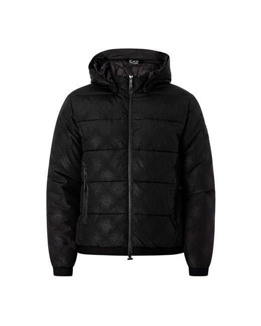 EA7 Gewatteerde Jas Met Capuchon in het Black voor heren