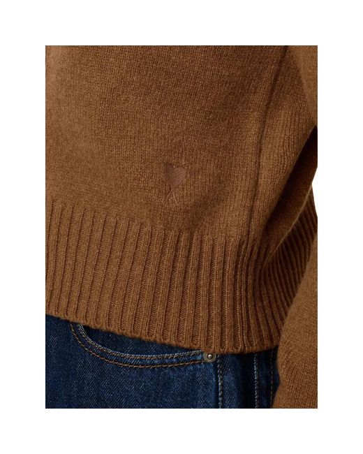 AMI Brown Cashmere Ami De Coeur Cardigan