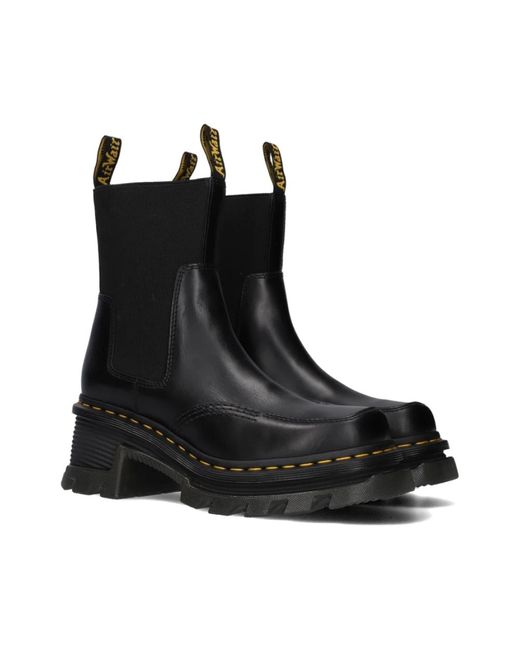 Dr. Martens Black Schwarze Leder-Ankle Boots