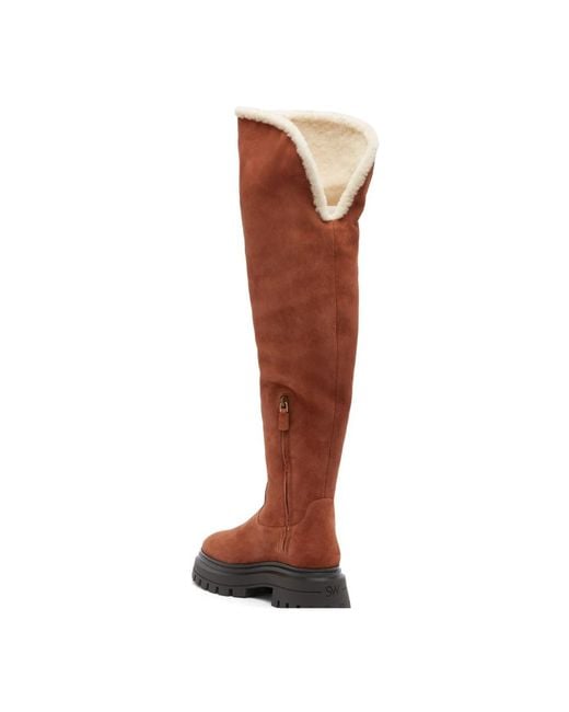 Stuart Weitzman Schoenen ,Bruin ,Suède Luxueuze Bedford Over-De-Knie Laarzen in het Brown