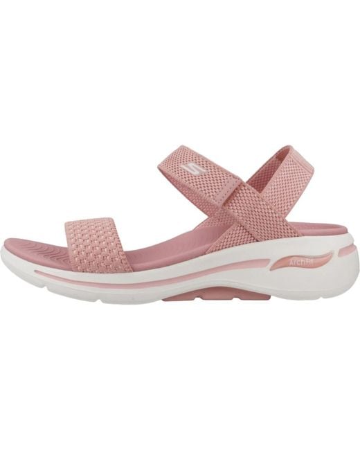 Sandalia cómoda arch fit Skechers de color Pink