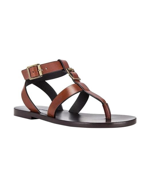 Saint Laurent Brown Flat Sandals