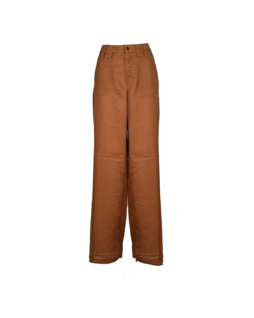Pantaloni larghi a quadri marroni di iBlues in Brown